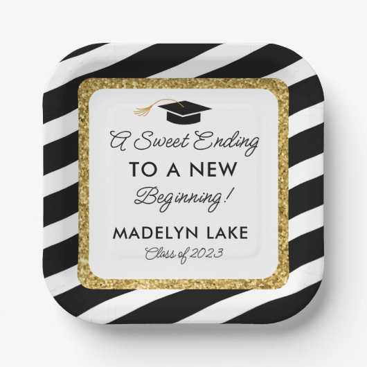 Süßes Ende Neu Beginnender Abschluss Nachtisch Pappteller (Vorderseite)