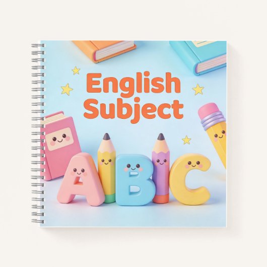 Süßes Englisch-Lernheft ABC Kawaii Notizbuch (Vorderseite)