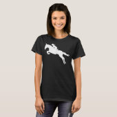 Süßes englisches Springpferd Mädchen Reitet T-Shirt (Vorne ganz)