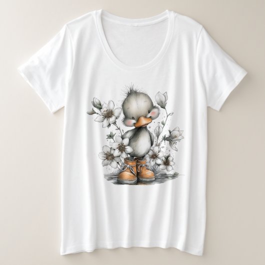 Süßes Entchen Große Größe T-Shirt (Design vorne)