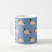 Süßes Entenmuster auf Blau Kaffeetasse (Vorderseite Links)