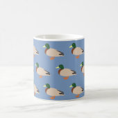 Süßes Entenmuster auf Blau Kaffeetasse (Mittel)