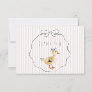 Süßes Entlein Aquarell Mädchen Babyparty Dankeskarte