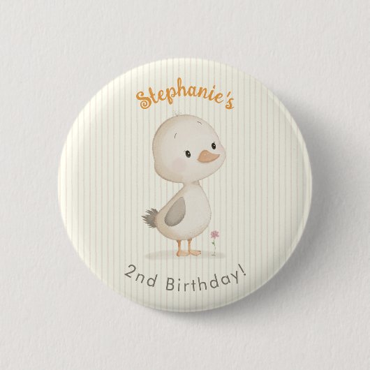 Süßes Entlein Geburtstag Button (Vorderseite)