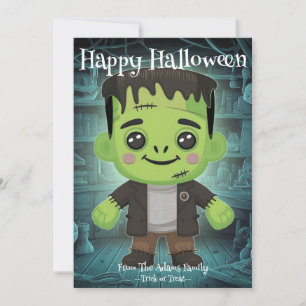 Süßes entzückendes Frankenstein-Weihnachtsflatcard Feiertagskarte