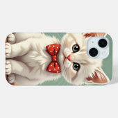 Süßes entzückendes weißes Kätzchen mit Fliege Case-Mate iPhone Hülle (Rückseite (Horizontal))