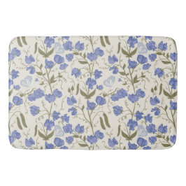 Süßes Erbsenblau und cremefarbenes Cottage-Design Badematte