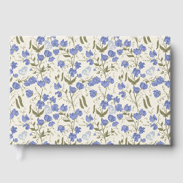 Süßes Erbsenblau und cremefarbenes Cottage-Design Gästebuch