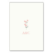 Süßes Erbsenblütencreme und rosa Hochzeit Tischnummer (Rückseite)