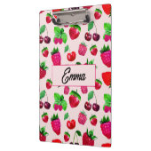 Süßes Erdbeer-Frucht-Monogramm-Kinder-Clip-Board Klemmbrett (Links)