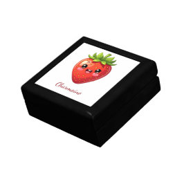 Süßes Erdbeer-Kawaii-Monogramm Erinnerungskiste