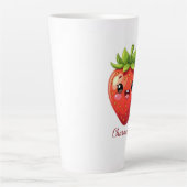 Süßes Erdbeer-Kawaii-Monogramm Milchtasse (Vorderseite)