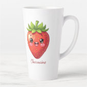 Süßes Erdbeer-Kawaii-Monogramm Milchtasse (Rechts)
