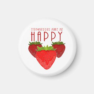 Süßes Erdbeer-Zitat-Design Glückliches Obst Magnet