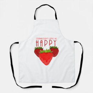 Süßes Erdbeer-Zitat-Design Kawaii Obst Schürze