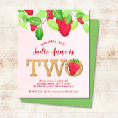 Süßes Erdbeeren 2. Geburtstag Einladung
