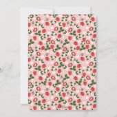 Süßes Erdbeeren Blume Wasserfarben Einladung (Rückseite)