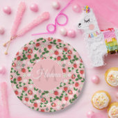 Süßes Erdbeeren Blume Wasserfarben Pappteller (Party)