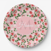 Süßes Erdbeeren Blume Wasserfarben Pappteller (Vorderseite)