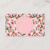 Süßes Erdbeeren Blume Wasserfarben Visitenkarte (Rückseite)