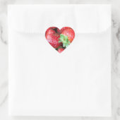 Süßes Erdbeeren Herz-Aufkleber (Tasche)
