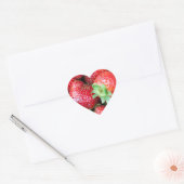 Süßes Erdbeeren Herz-Aufkleber (Umschlag)