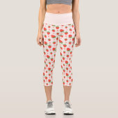 Süßes Erdbeeren & Herz Capri Leggings (Vorderseite)