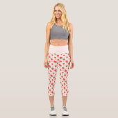 Süßes Erdbeeren & Herz Capri Leggings (Vorderseite)