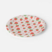 Süßes Erdbeeren & Herzpapier Teller (Schrägansicht)