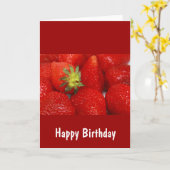 Süßes Erdbeeren Karte (Gelbe Blume)