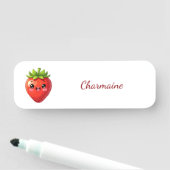 Süßes Erdbeeren-Kawaii-Monogramm Namensschild (Beispiel)