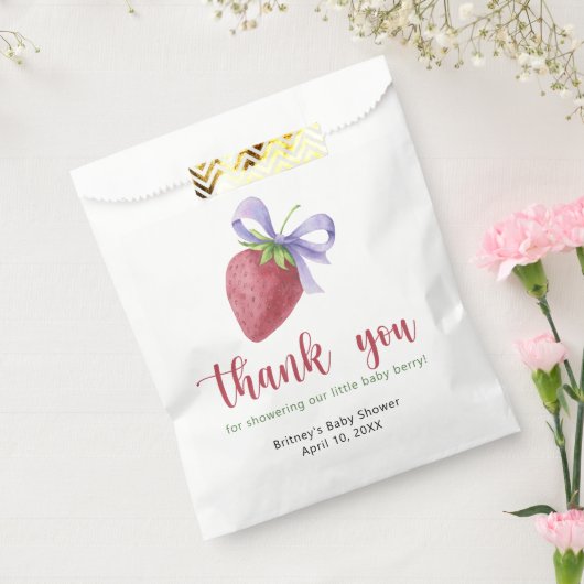 Süßes Erdbeeren mit Bogen - vielen Dank Geschenktütchen (Versiegelt)