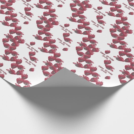 Süßes Erdbeeren Personalisiert Geschenkpapier (Ecke)