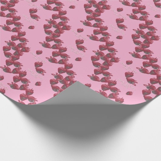 Süßes Erdbeeren Personalisiert Geschenkpapier (Ecke)