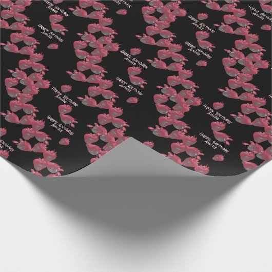 Süßes Erdbeeren Personalisiert Geschenkpapier (Ecke)