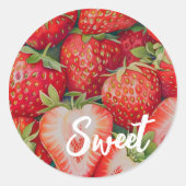 Süßes Erdbeeren Runder Aufkleber (Vorderseite)