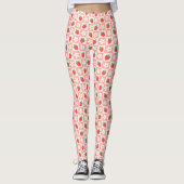 Süßes Erdbeeren und Blume Leggings (Vorderseite)