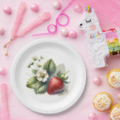 Süßes Erdbeeren und Blume Pappteller (Party)