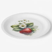 Süßes Erdbeeren und Blume Pappteller (Schrägansicht)