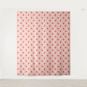 Süßes Erdbeeren und Blume Tapestry Wandteppich (Vorderseite)