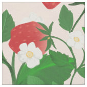 Süßes Erdbeeren und Blüten Stoff (Nahaufnahme)