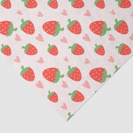 Süßes Erdbeeren und Herz-Gewebe Seidenpapier (Ausschnitt)