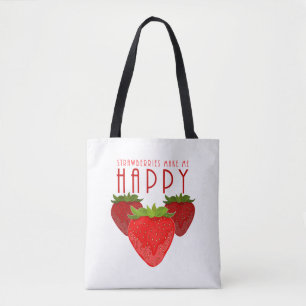 Süßes Erdbeeren-Zitat-Design Kawaii Obst Tasche