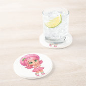 Süßes Erdbeermädchen Chibi Getränkeuntersetzer (Seite)