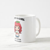 Süßes Erdbeermädchen Kawaii Art Kaffeetasse (VorderseiteRechts)