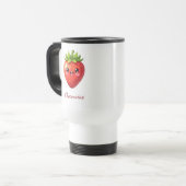 Süßes Erdbeermonogramm kawaii Reisebecher (Vorderseite Links)