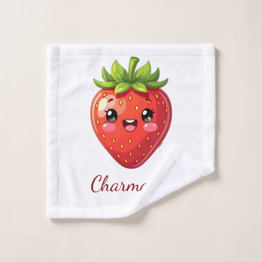 Süßes Erdbeermonogramm kawaii Waschlappen (Waschlappen)