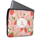Süßes Erdbeermuster-Elektronik-Tasche Laptopschutzhülle (Vorne Rechts)