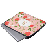 Süßes Erdbeermuster-Elektronik-Tasche Laptopschutzhülle (Vorne Knopf)