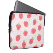 Süßes Erdbeermuster – Kawaii Erdbeere Laptopschutzhülle (Vorne Rechts)